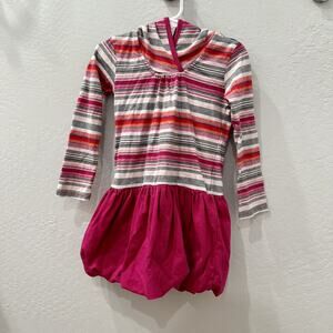 Tea Collection Pink Stripe Hooded Bubble Dress